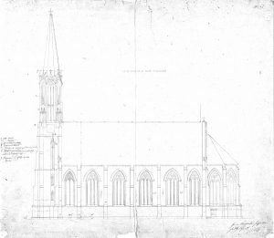 Originalplan der Seitenfassade