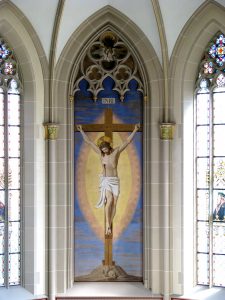 Kreuzigungsbild im Chorraum von J. A. Settegast, 1860